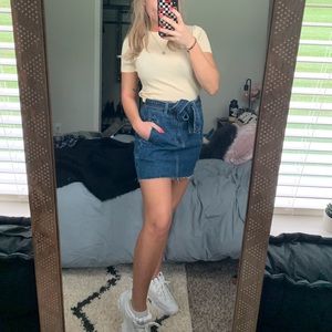 Pacsun Denim Waist Tie Skirt
